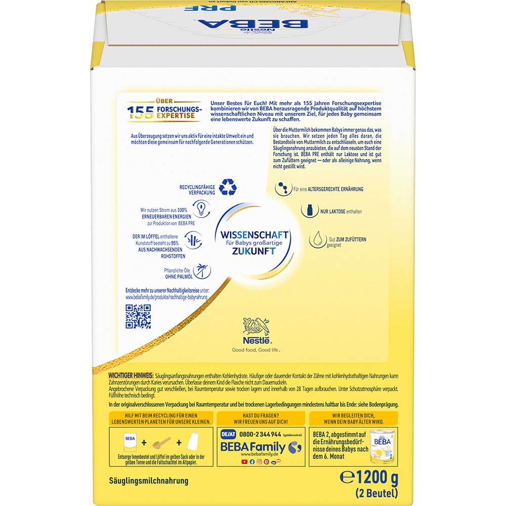Bild: BEBA PRE Anfangsmilch von Geburt an 