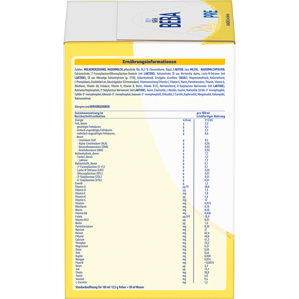 Bild: BEBA PRE Anfangsmilch von Geburt an 