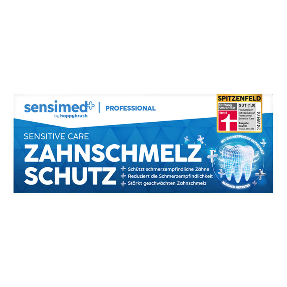 Bild: happybrush Sensimed Zahnpasta Sensitive Care Zahnschmelzschutz 