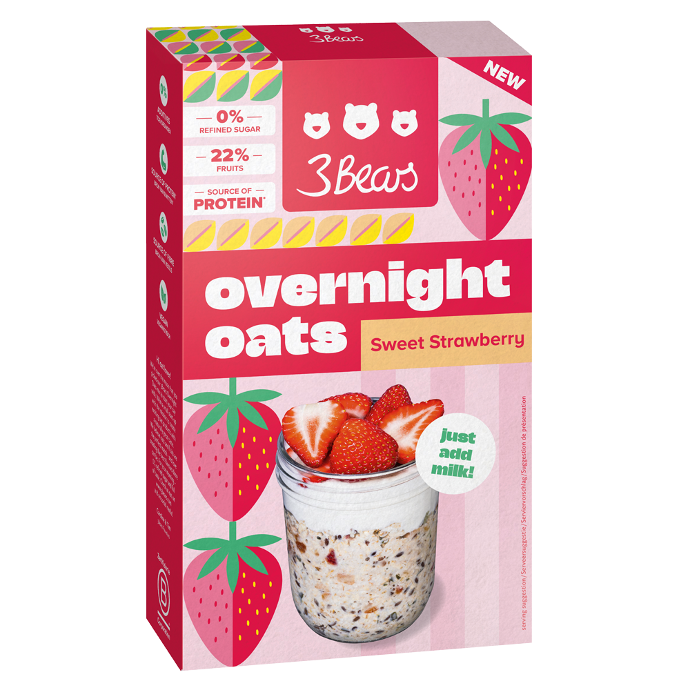 Bild: 3Bears Overnight Oats Sweet Strawberry 