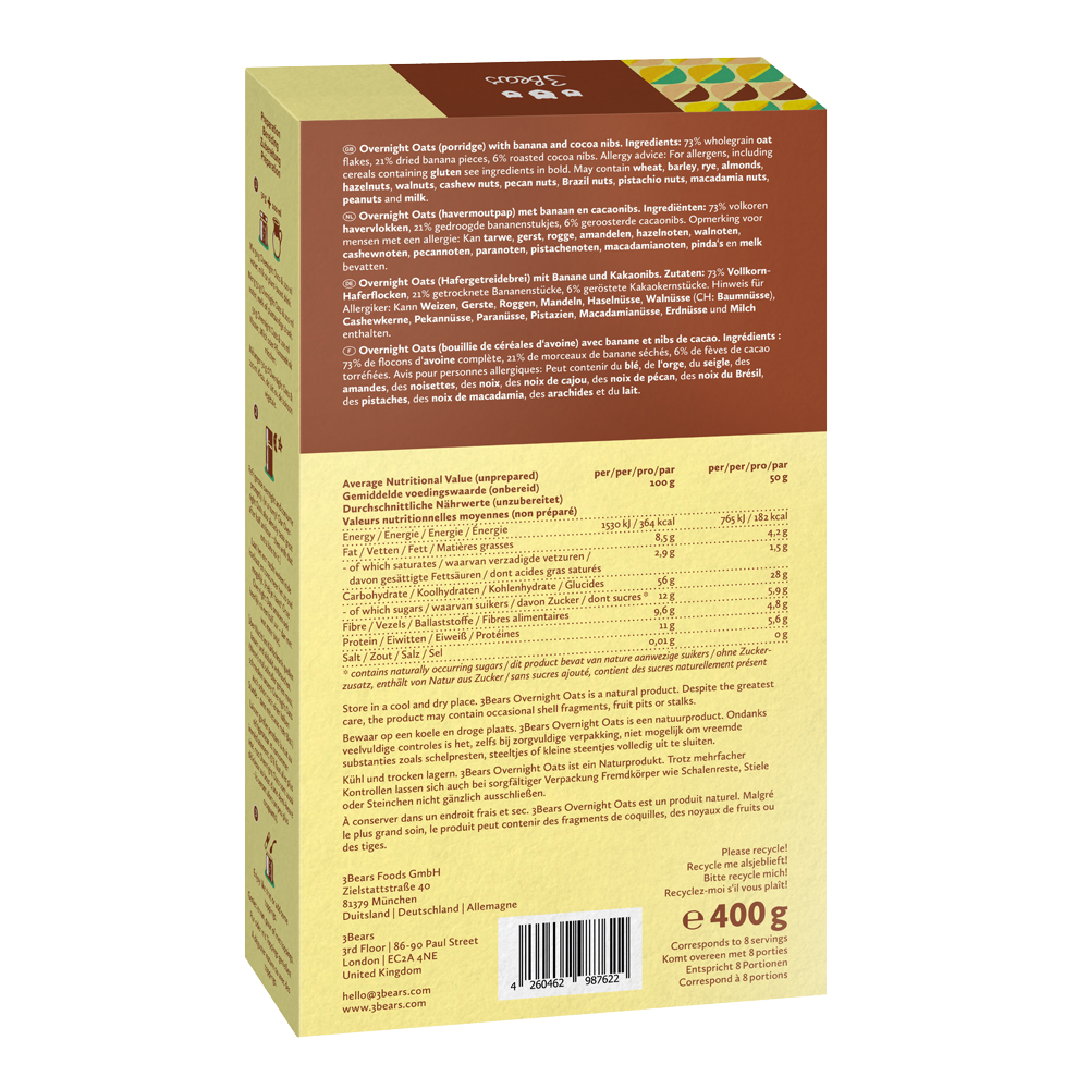 Bild: 3Bears Overnight Oats Banana Split 