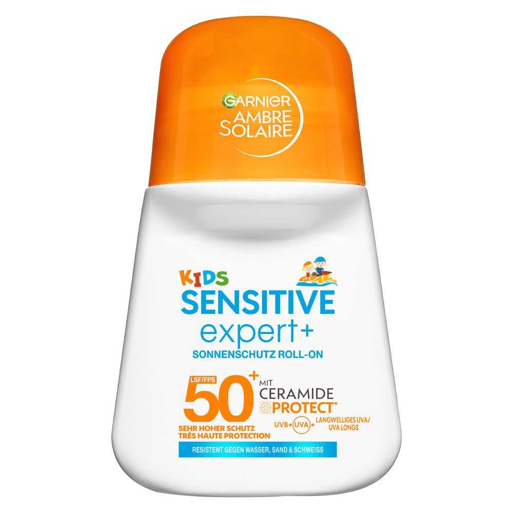 Bild: GARNIER AMBRE SOLAIRE Ambre Solaire Kids Sensitive expert+ Roll-On LSF 50+ 