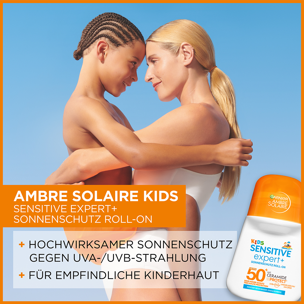 Bild: GARNIER AMBRE SOLAIRE Ambre Solaire Kids Sensitive expert+ Roll-On LSF 50+ 