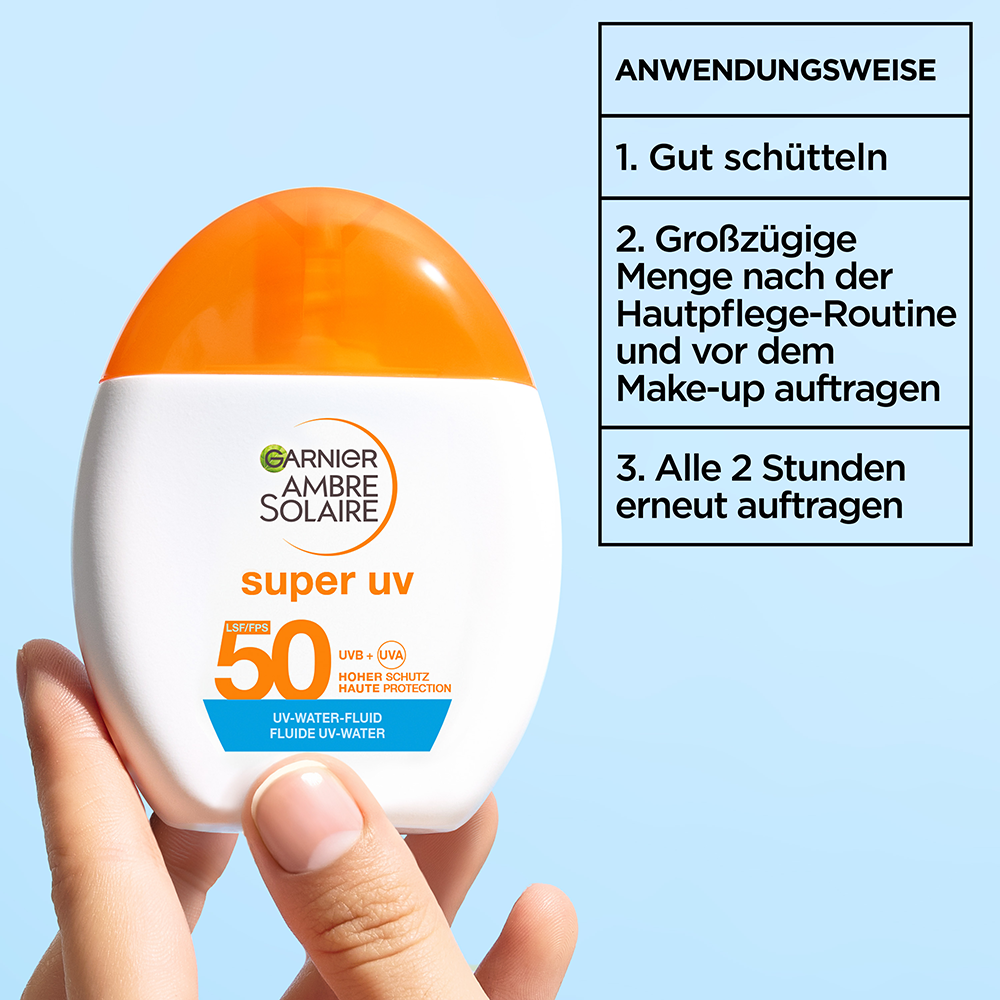 Bild: GARNIER AMBRE SOLAIRE Super UV UV-Water-Fluid Invisible LSF 50 