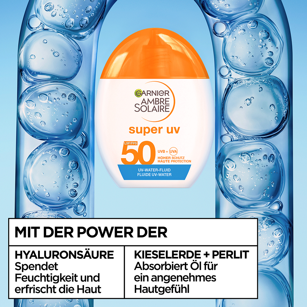 Bild: GARNIER AMBRE SOLAIRE Super UV UV-Water-Fluid Invisible LSF 50 