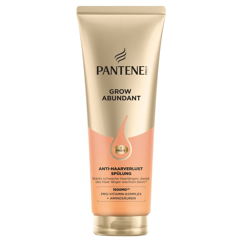 Pantene Pro-V Grow Abundant Spülung, Anti-Haarverlust Formel, die schwache Haarlängen stärkt, damit das Haar länger wachsen kann.