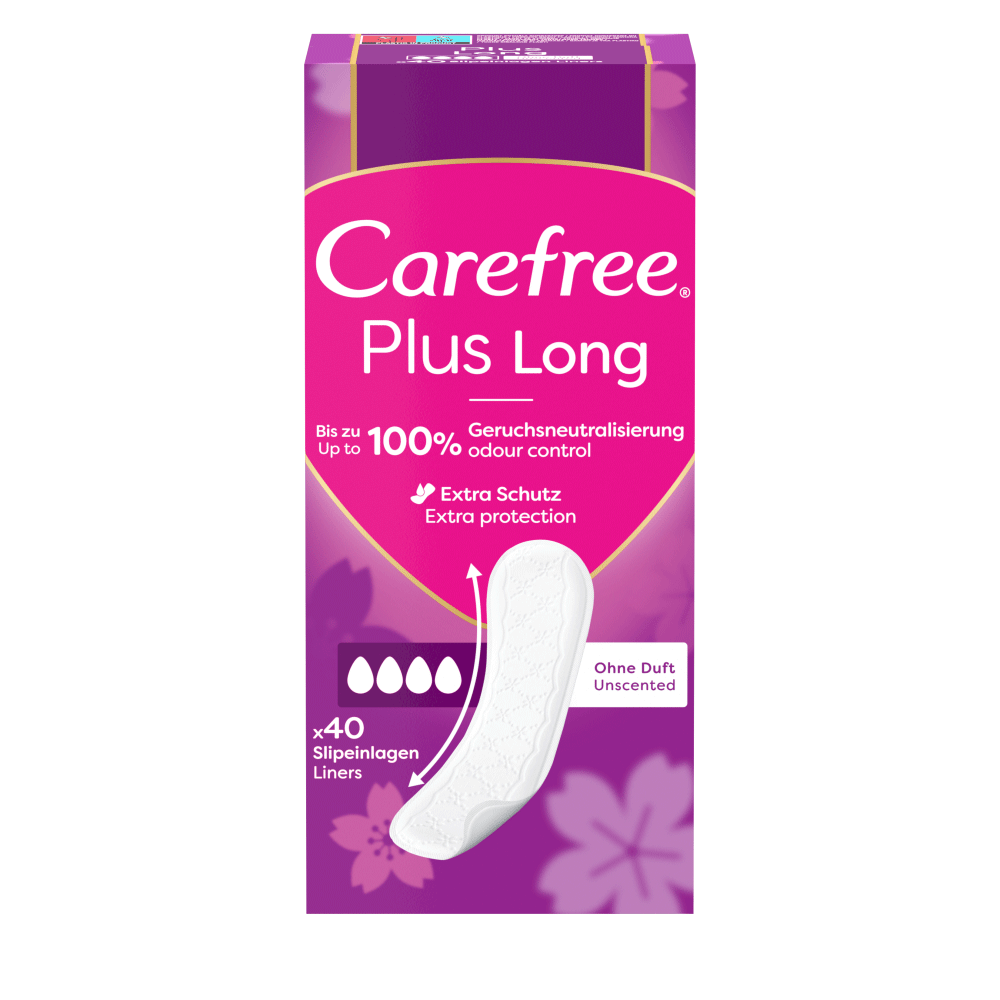 Bild: Carefree Plus Long Slipeinlagen ohne Duft