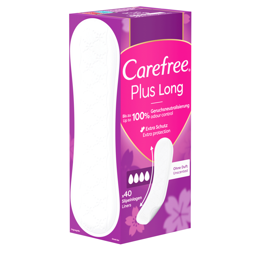 Bild: Carefree Plus Long Slipeinlagen ohne Duft