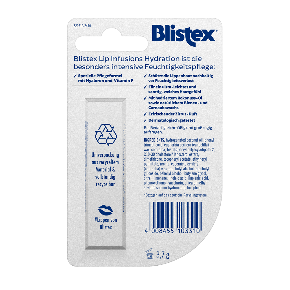 Bild: Blistex Lip Infusions Hydration Lip Balm 