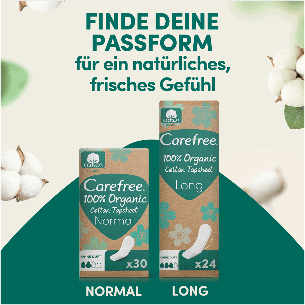 Bild: Carefree Organic Cotton Topsheet Slipeinlagen Long
