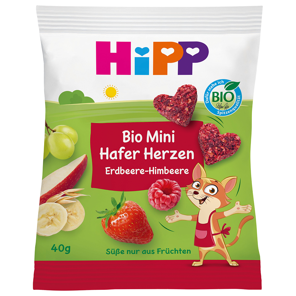 Bild: HiPP Bio Mini Hafer-Herzen Erdbeere-Himbeere 
