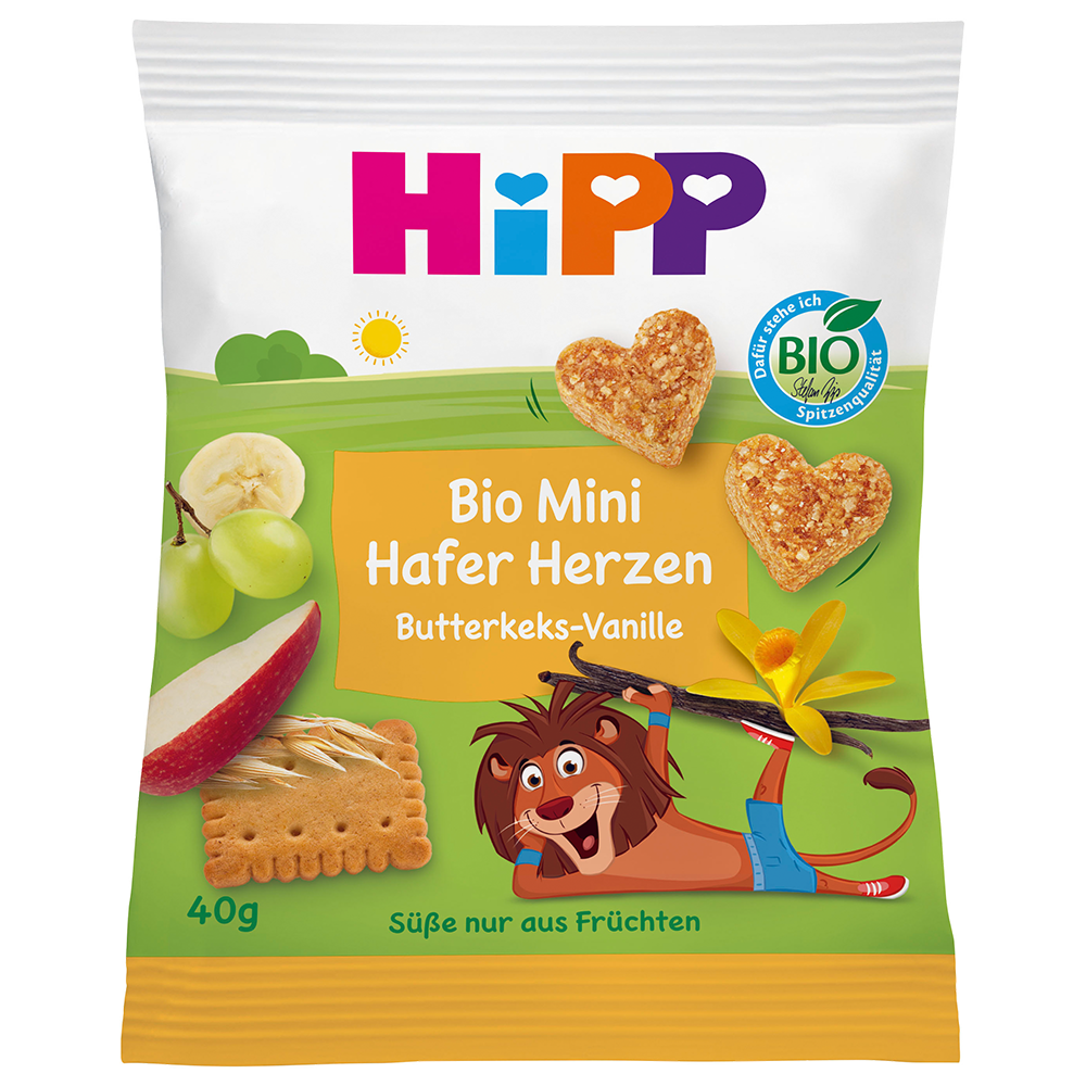 Bild: HiPP Bio Mini Hafer-Herzen Butterkeks-Vanille