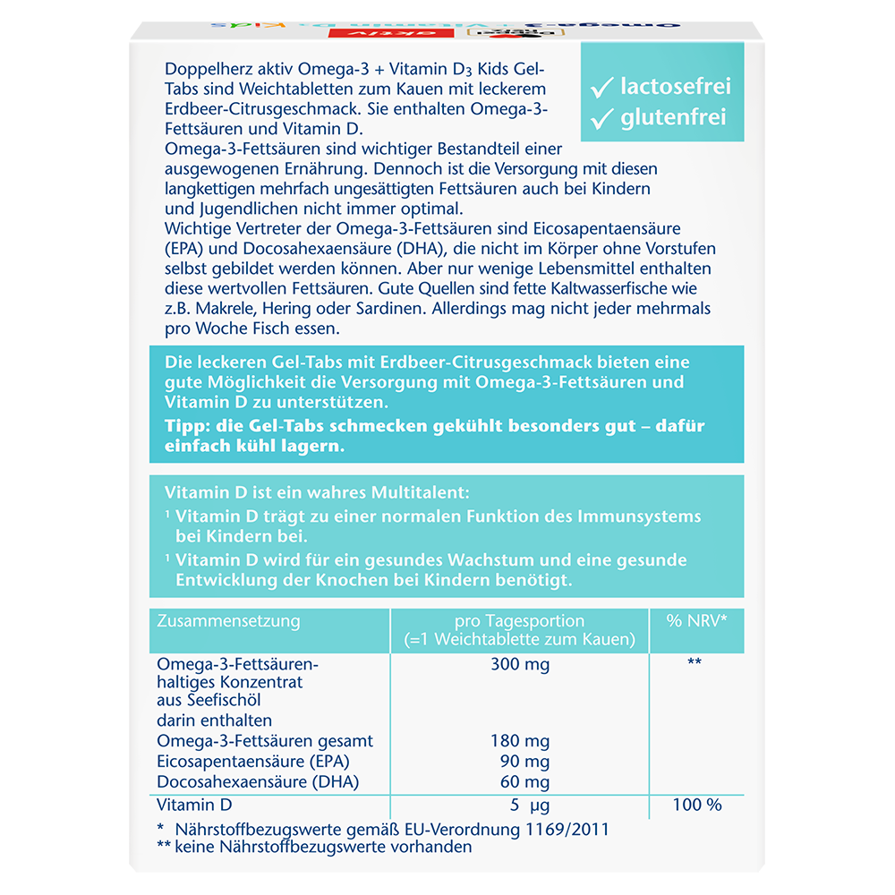 Bild: DOPPELHERZ Omega 3 + Vitamin D3 Kids