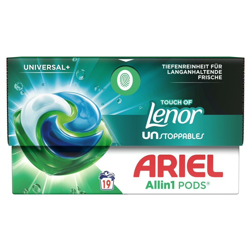 Ariel Touch of Lenor Unstoppables All-in-1 PODS Waschkapseln, 19 Waschladungen, Karton [IT] Capsule di lavaggio Ariel Touch of Lenor Unstoppables All in 1 PODS, 19 lavaggi, cartone;