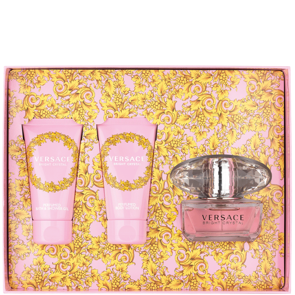 Bild: Versace Bright Crystal Geschenkset Eau de Toilette 50 ml + Duschgel 50 ml + Bodylotion 50 ml 