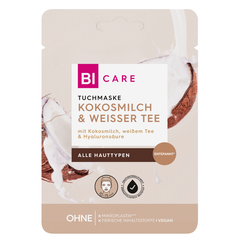 Bild: BI CARE Tuchmaske Kokosmilch & Weißer Tee