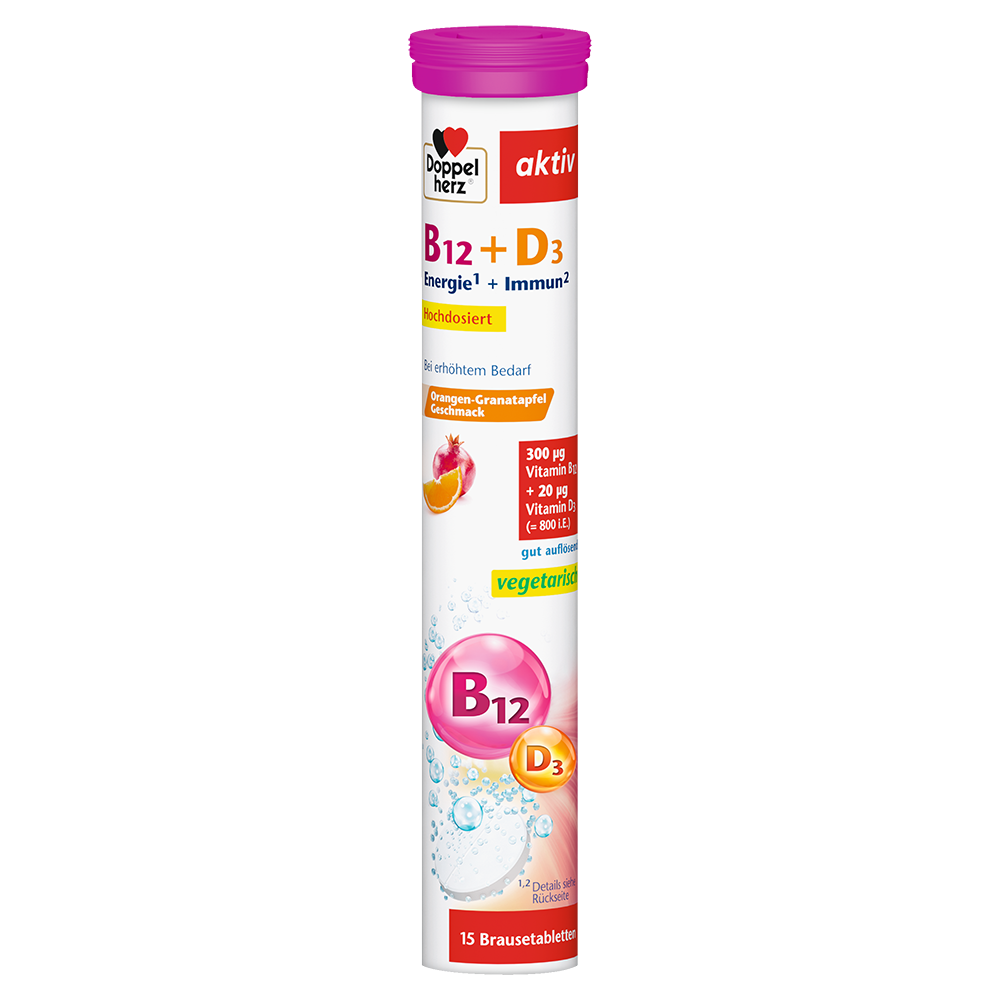 Bild: DOPPELHERZ B12 + D3 Energie + Immun Brausetabletten 
