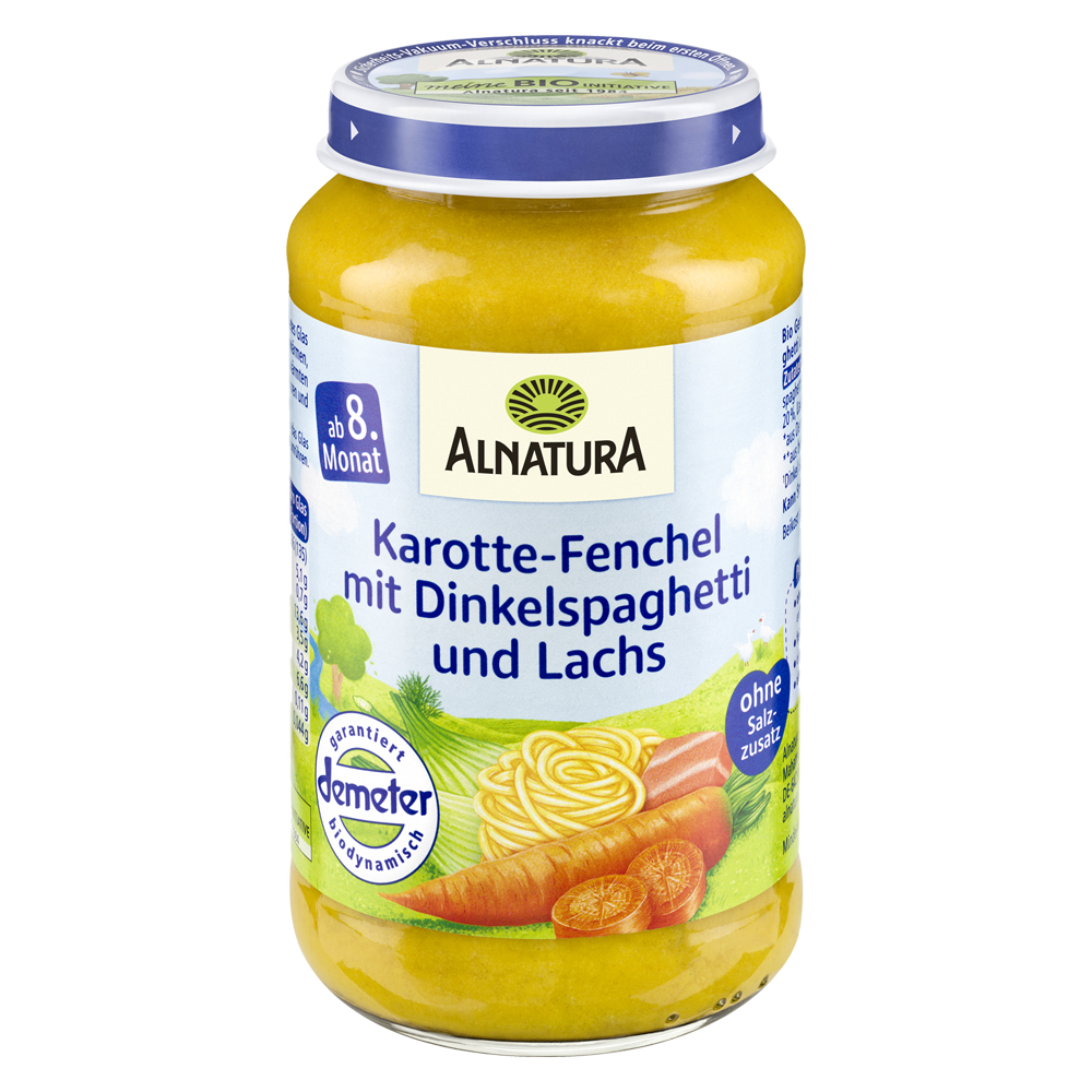 Bild: ALNATURA Karotte-Fenchel mit Dinkelspaghetti und Lachs