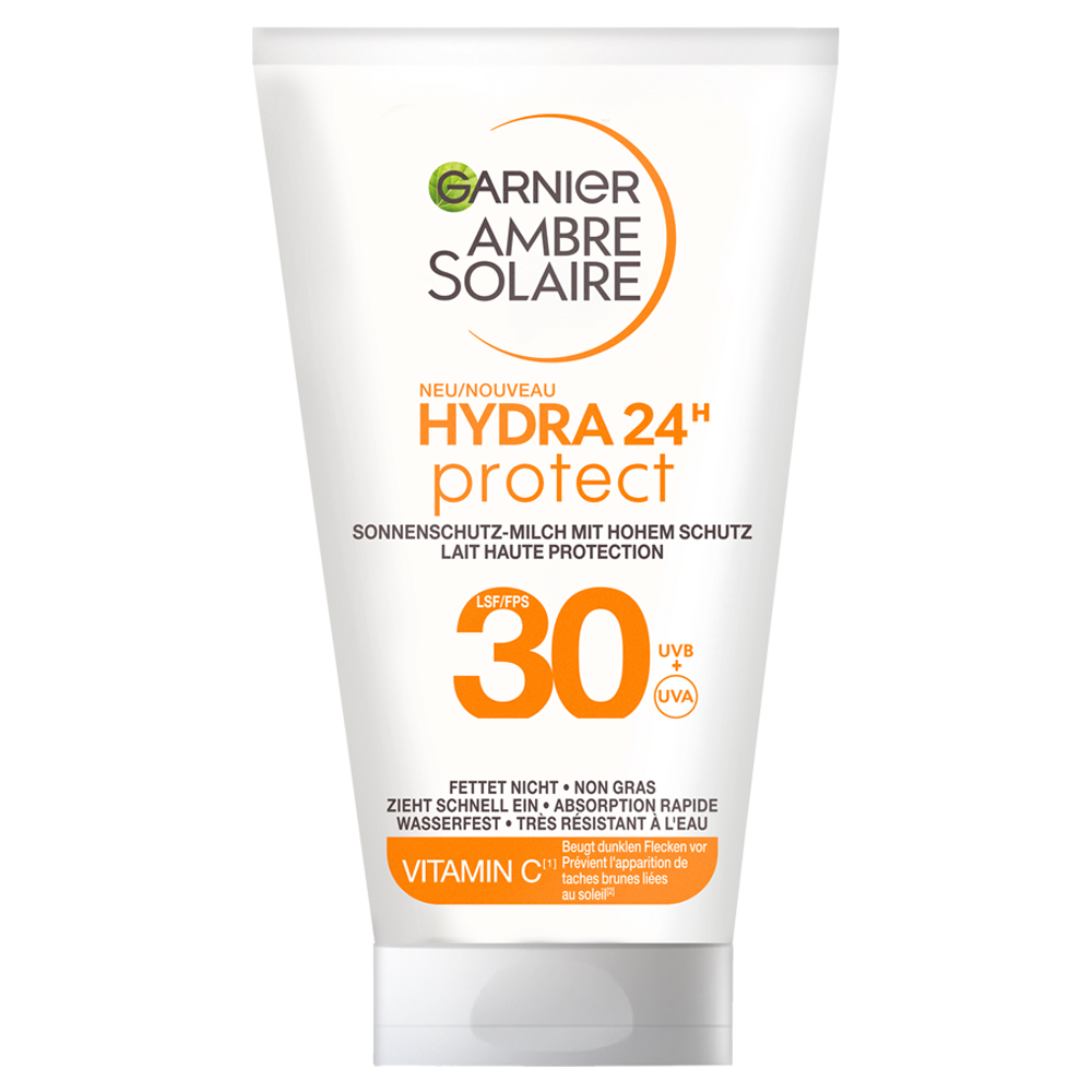 Bild: GARNIER AMBRE SOLAIRE Ambre Solaire Hydra 24H Sonnenschutz-Milch LSF 30 