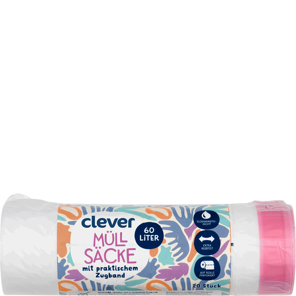 Bild: clever Müllsack mit Zugband 60L