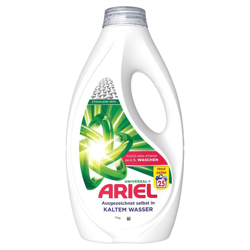 Ariel Universal+ Flüssigwaschmittel, Flasche für 25 Waschladungen [EN] Ariel Universal+ liquid detergent, bottle for 25 washes [IT] Detersivo liquido Ariel Universal+, bottiglia per 25 lavaggi;