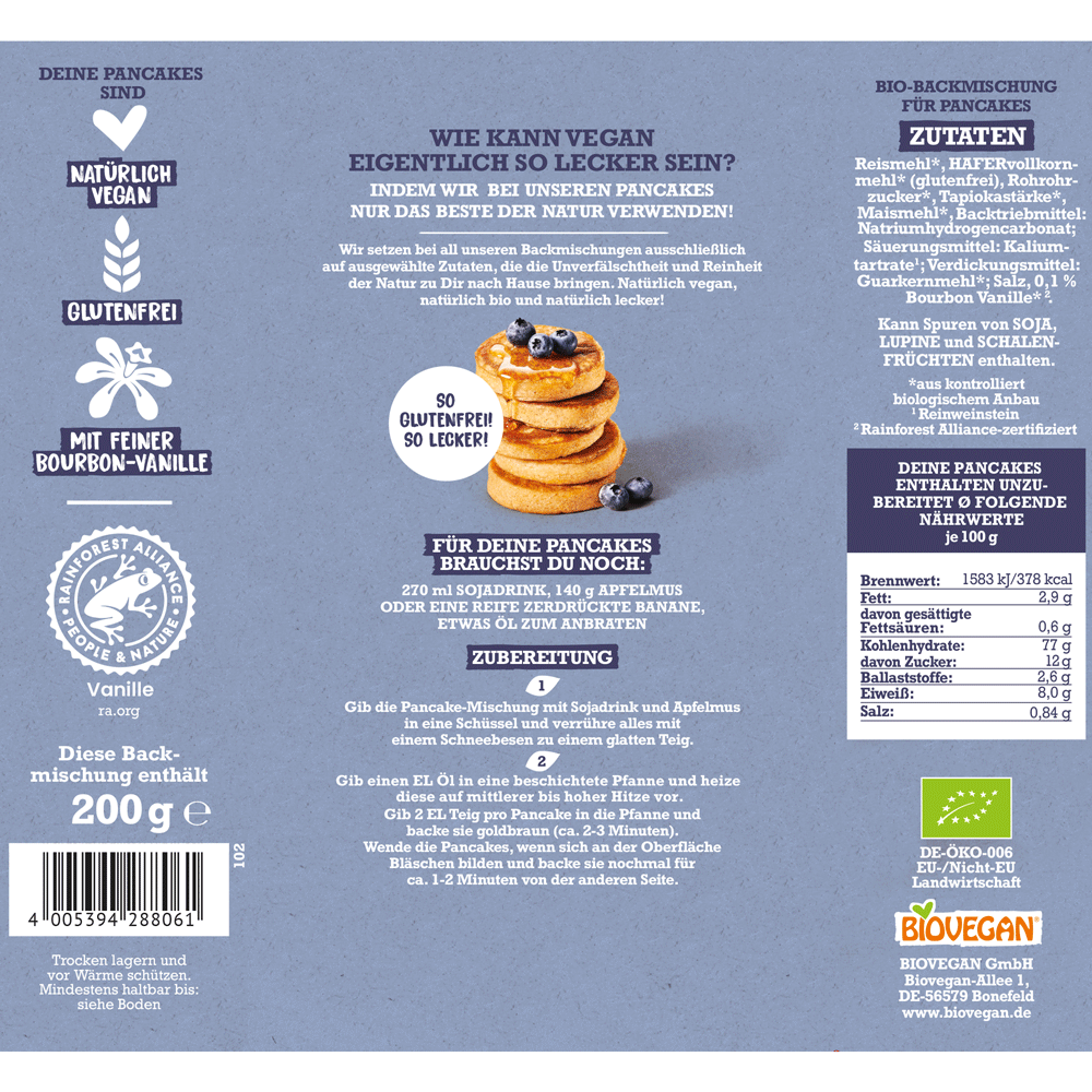 Bild: Biovegan Backmischung Meine Pancakes 