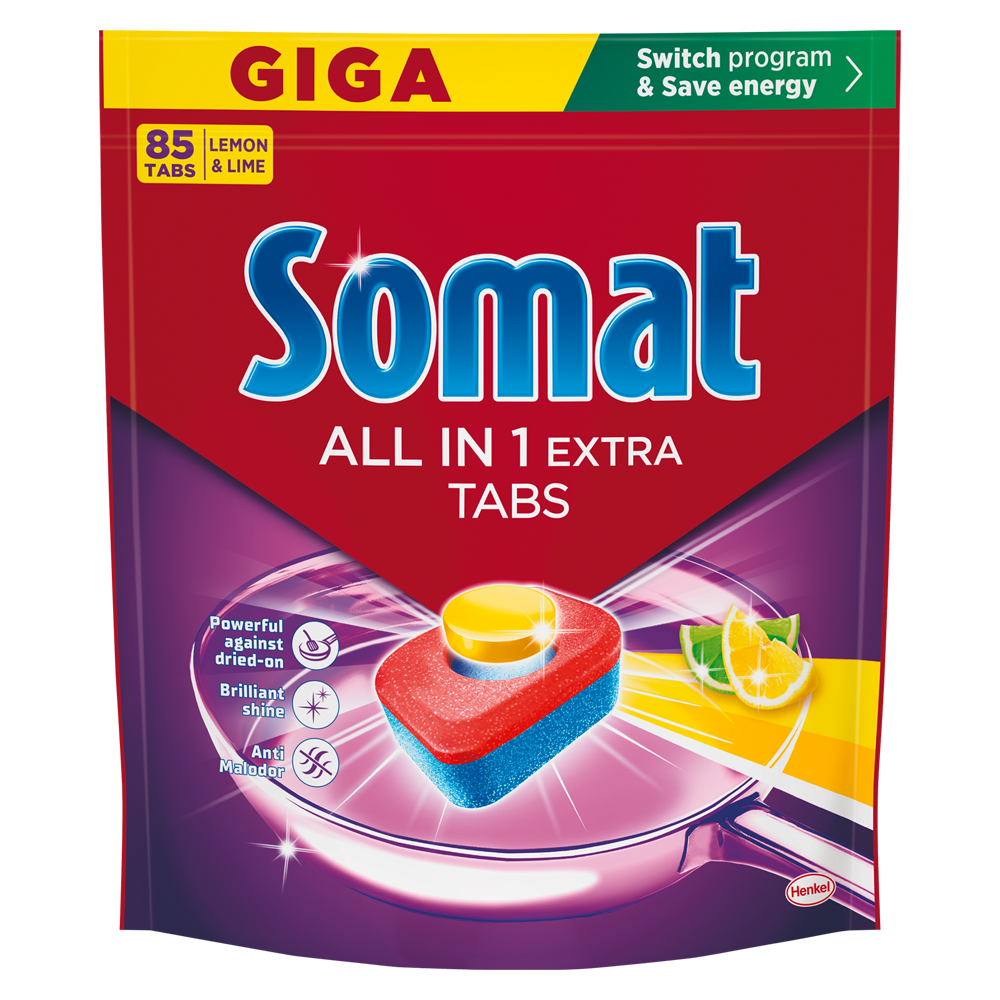 Bild: Somat All in 1 Extra Geschirrspültabs Lemon & Lime Giga Pack 