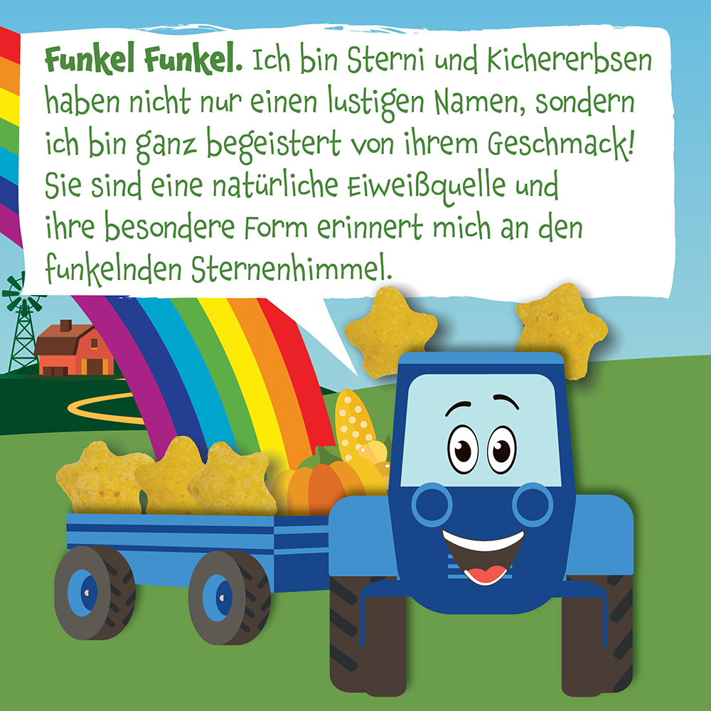 Bild: pumpkin organics Bio Kichererbsen Sterne mit Mais und Kürbis 