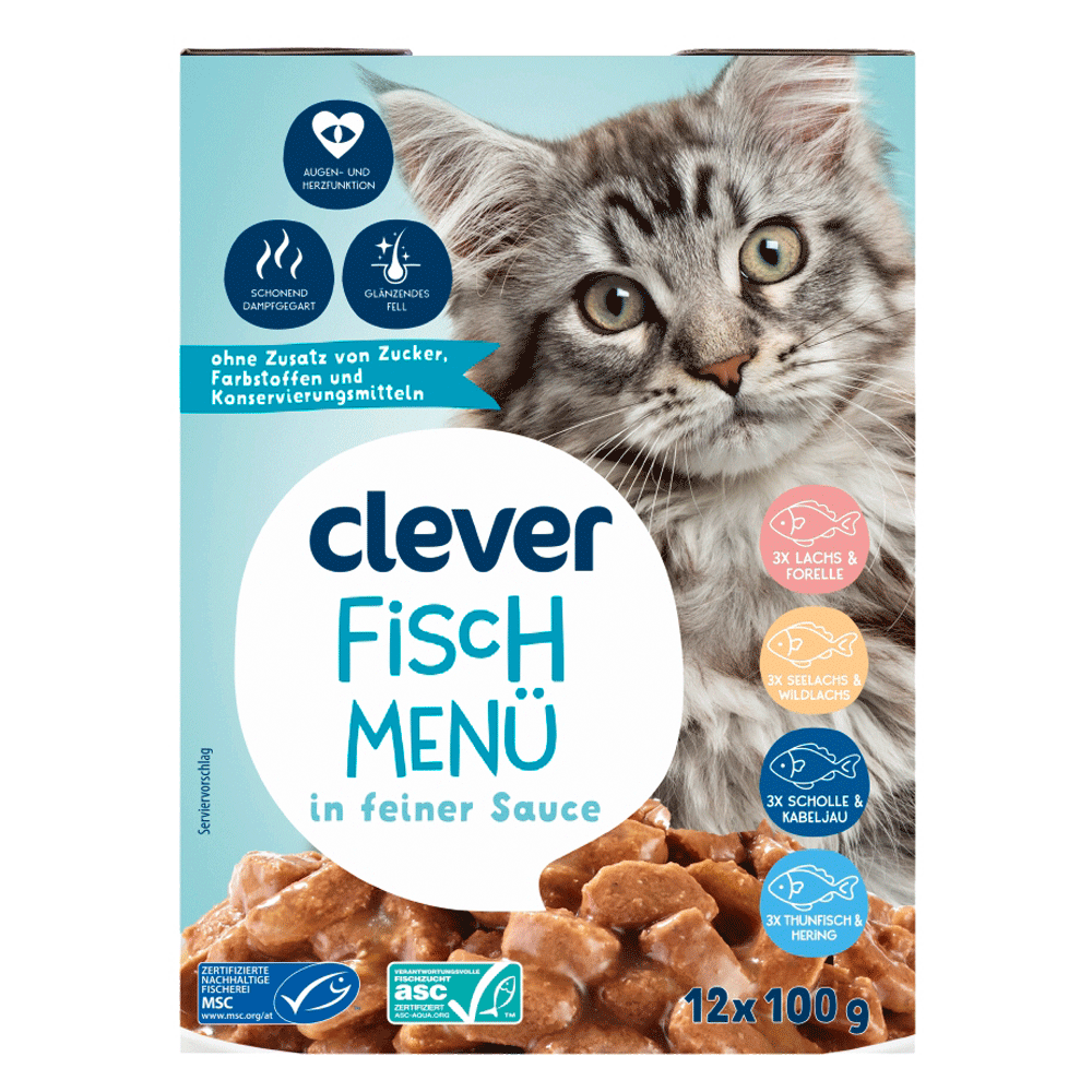 Bild: clever Fisch Menü in feiner Sauce 