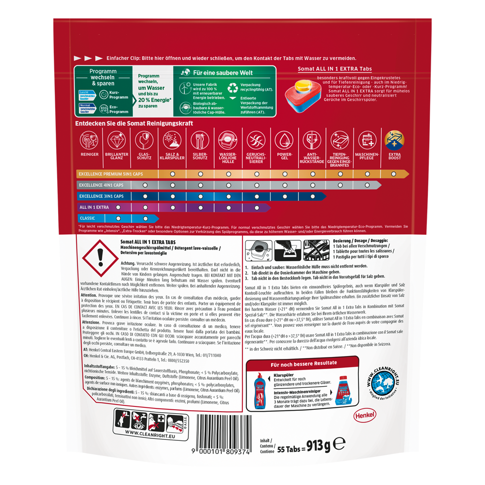 Bild: Somat All in 1 Extra Geschirrspültabs Zitrone & Limette