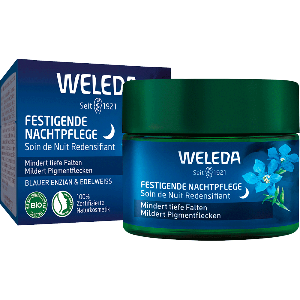 Bild: WELEDA Festigende Nachtpflege Blauer Enzian und Edelweiss