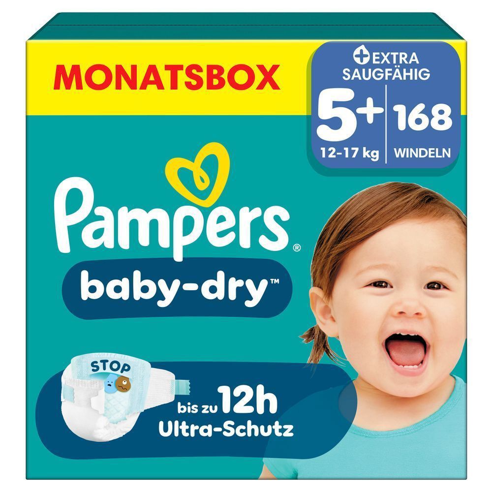 Bild: Pampers Baby-Dry Größe 5+, 12kg - 17kg 