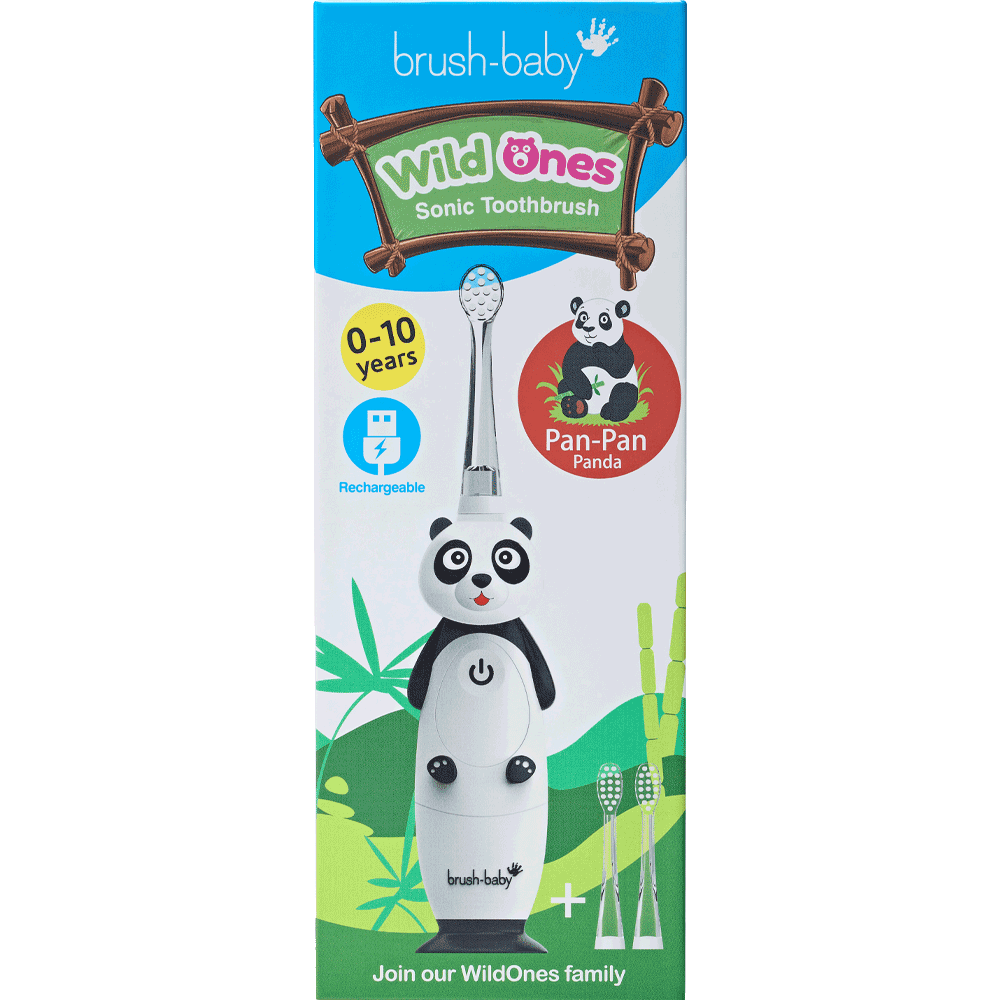 Bild: brush-baby Wild Ones Wiederaufladbare Elektrische Zahnbürste Pan-Pan Panda
