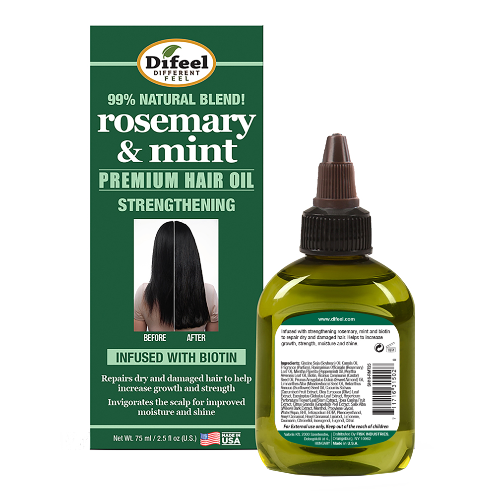 Bild: Difeel Premium Haar Öl Strenghtening Rosemary and Mint
