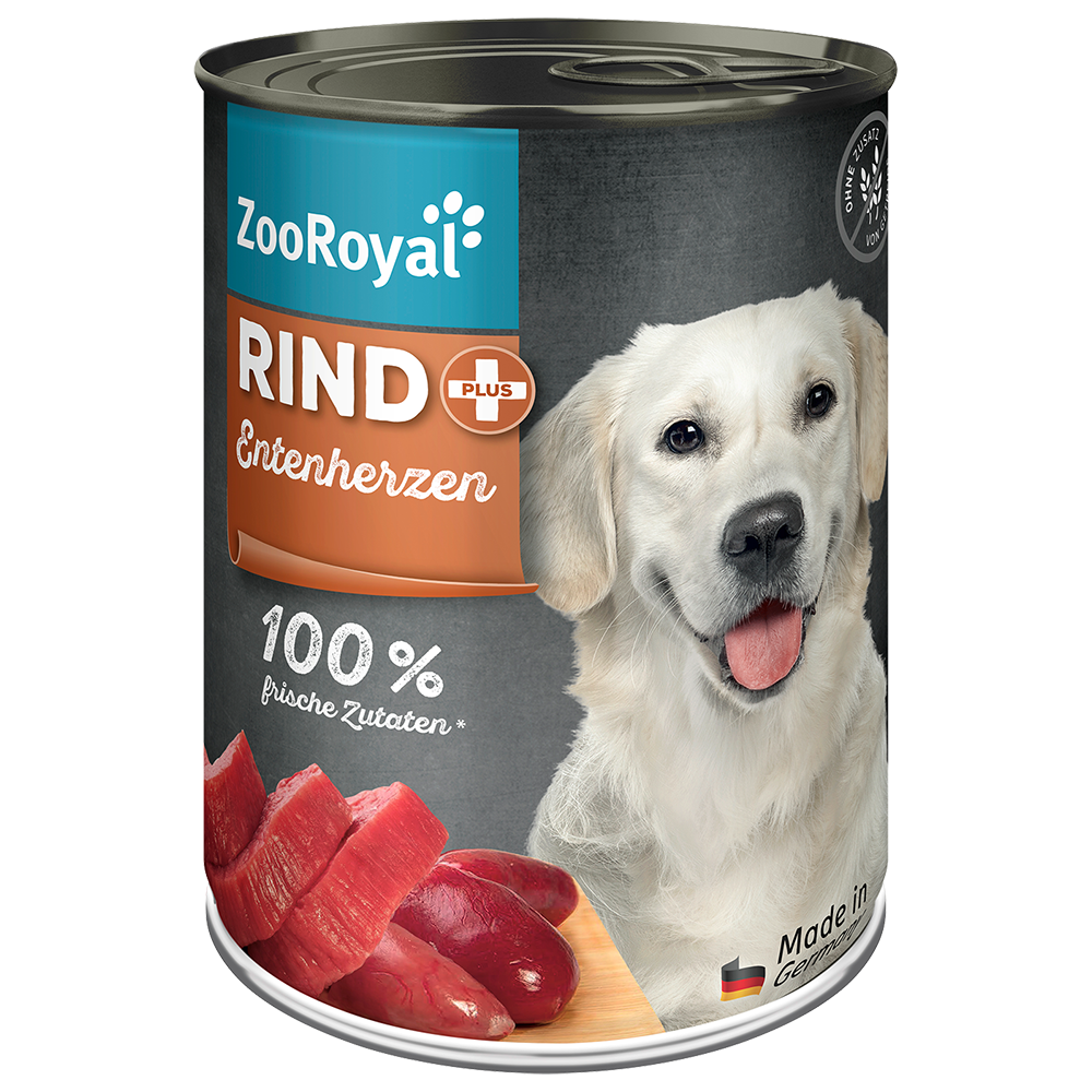 Bild: ZooRoyal Hundefutter Rind plus Entenherzen 