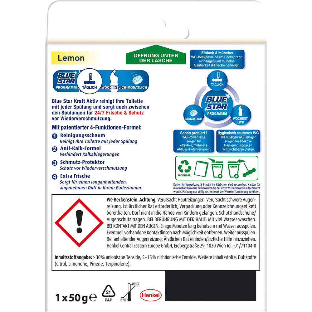 Bild: Blue Star Kraft Aktiv WC-Steine Lemon 