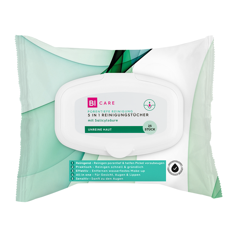 Bild: BI CARE Clear Solution 5-in-1 Reinigungstücher 