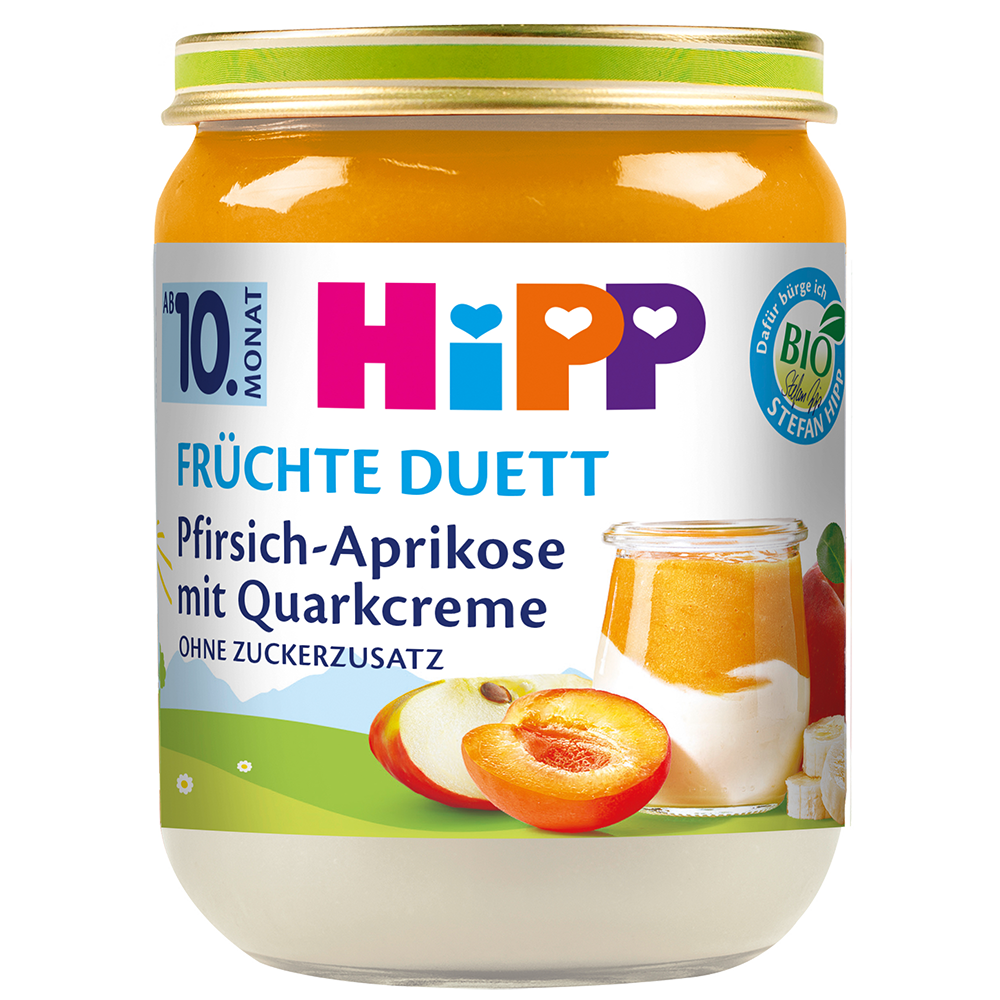Bild: HiPP Pfirsich Marille mit Topfen Creme 