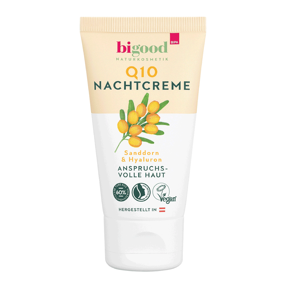 Bild: bi good Q10 Nachtcreme Sanddorn & Hyaluron