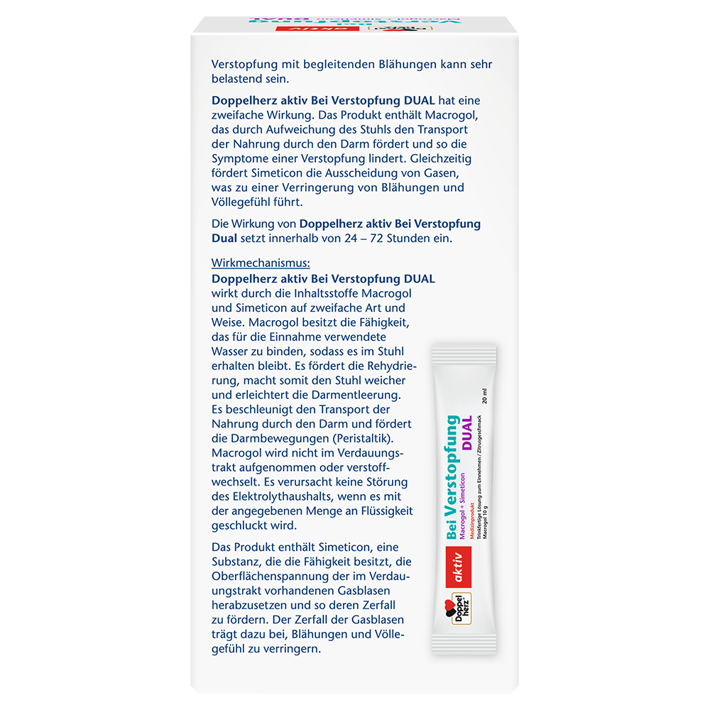 Bild: DOPPELHERZ Bei Verstopfung Macrogol + Simeticon Dual 