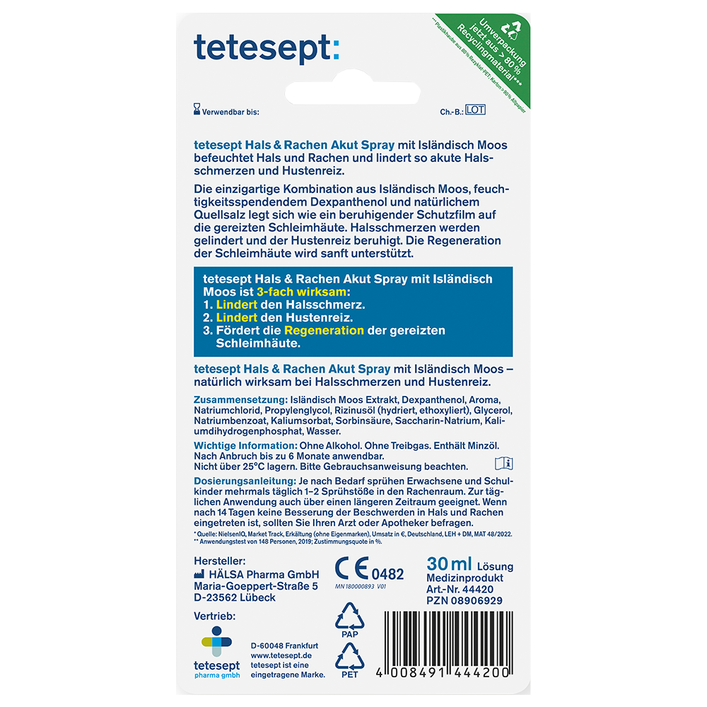 Bild: tetesept: Hals & Rachen Spray Akut