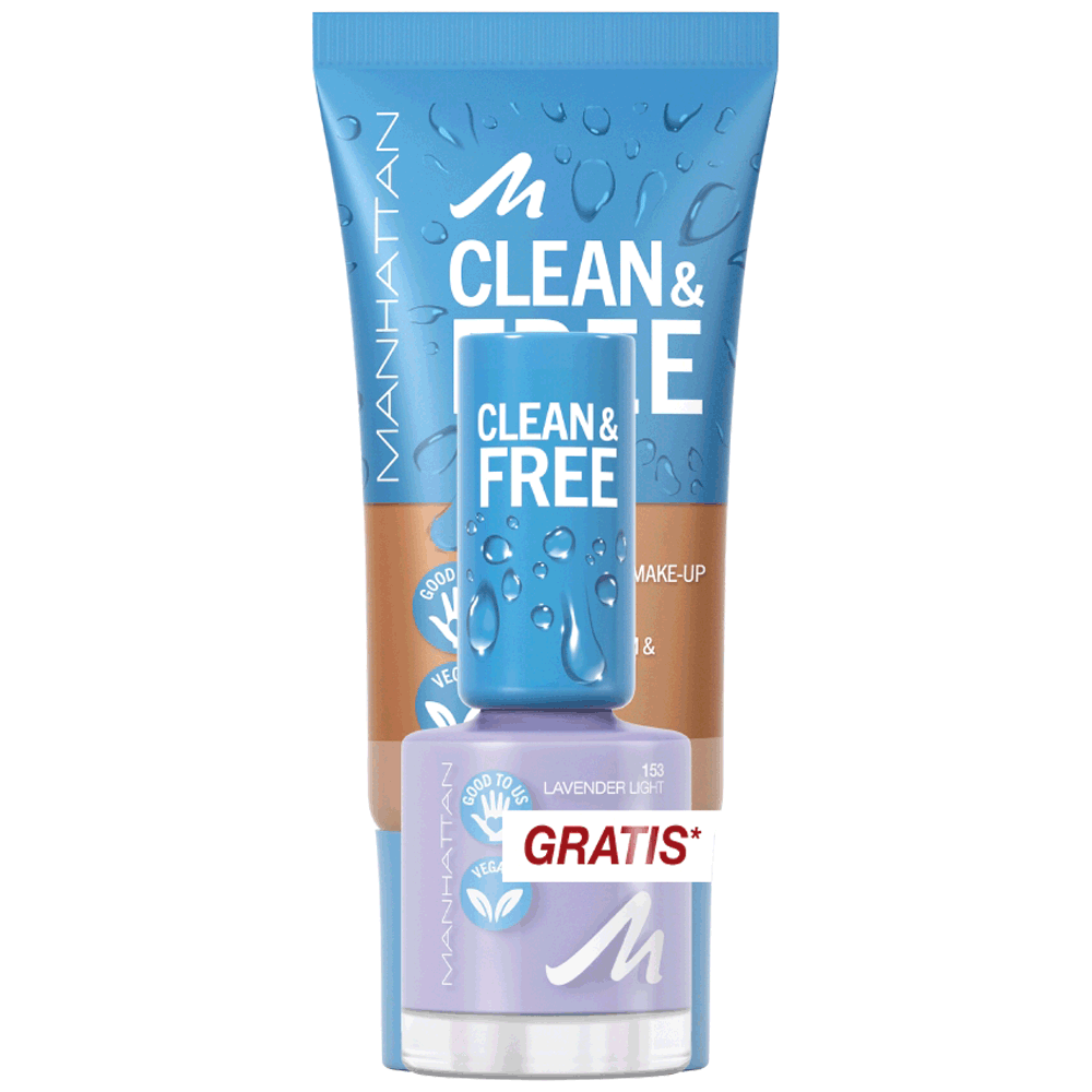 Bild: MANHATTAN Clean & Free Skin Tint + gratis Nagellack Soft Beige + Lavender Light