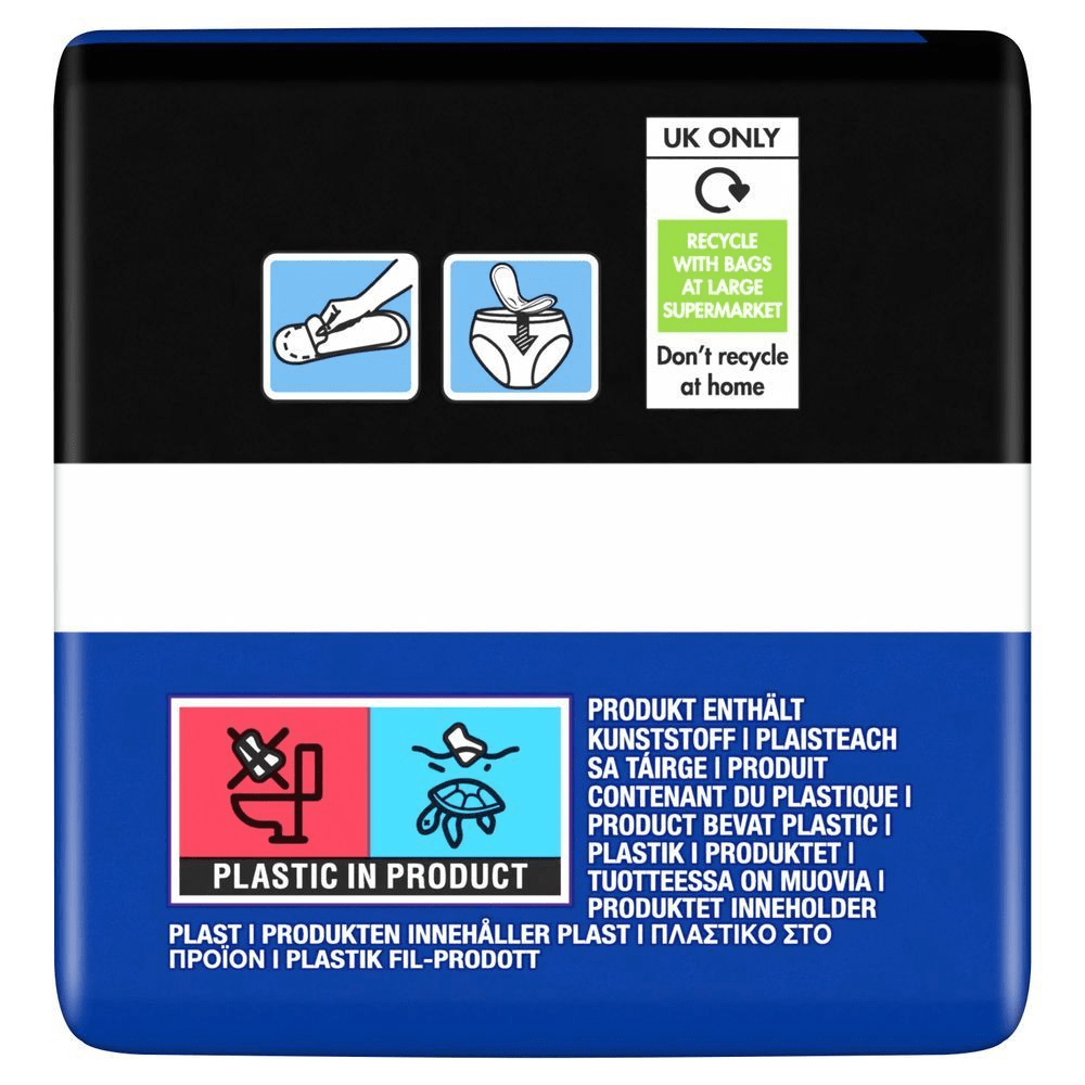 Verpackungshinweise zum Recycling in Sammelstellen und Hinweis, dass das Produkt Kunststoff enthält.