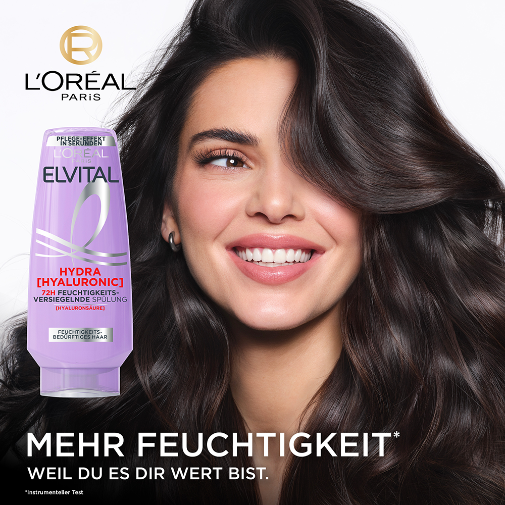 Bild: L'ORÉAL PARIS ELVITAL Hydra [Hyaluronic] 72H Feuchtigkeits-Versiegelnde Spülung 