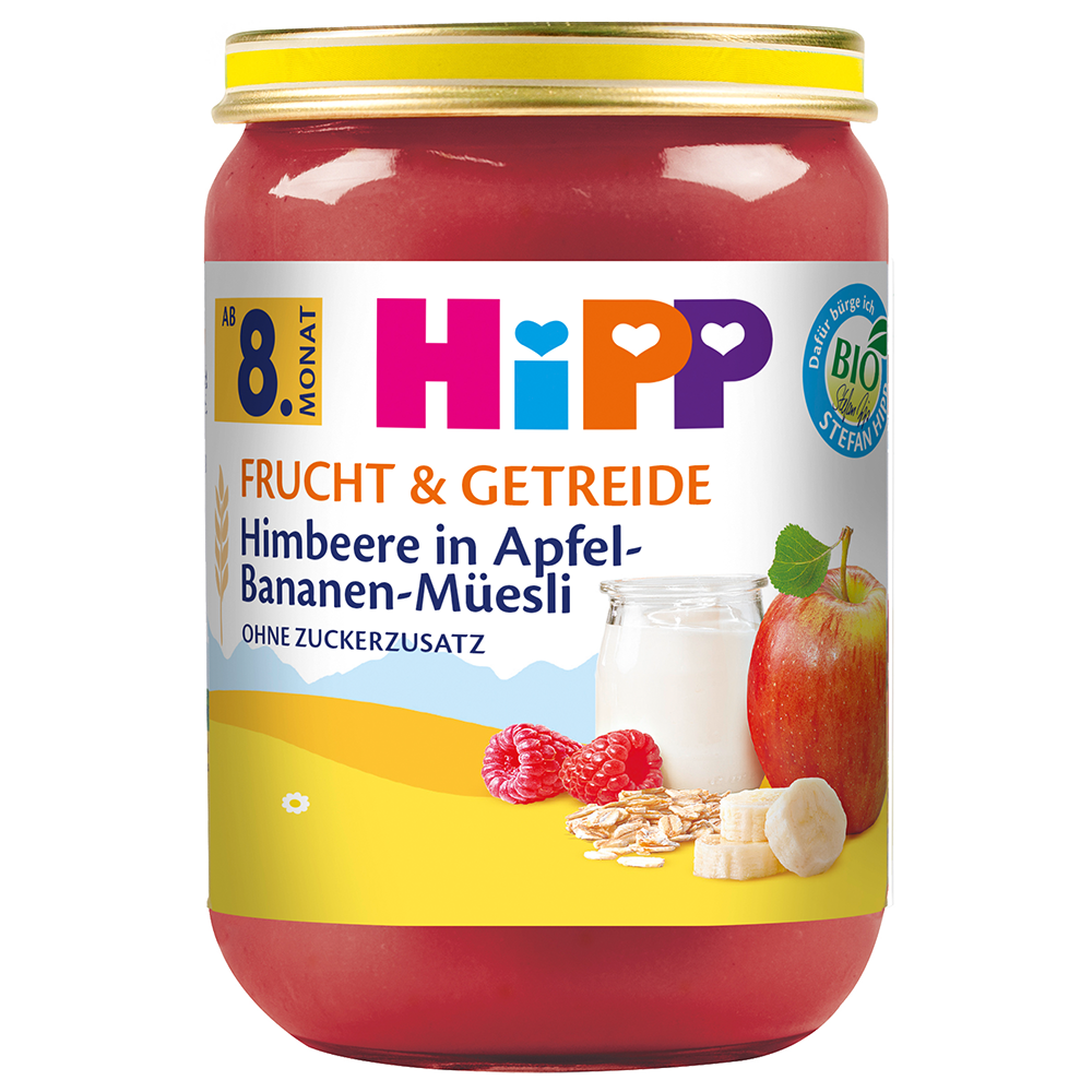 Bild: HiPP Himbeere in Apfel Bananen Müsli