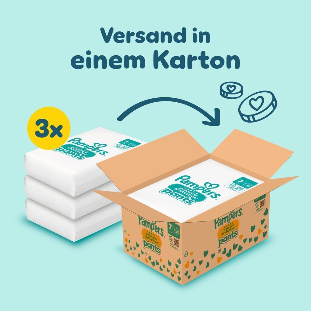 Bild: Pampers Premium Protection Pants Größe 7, 15kg+, Monatsbox 