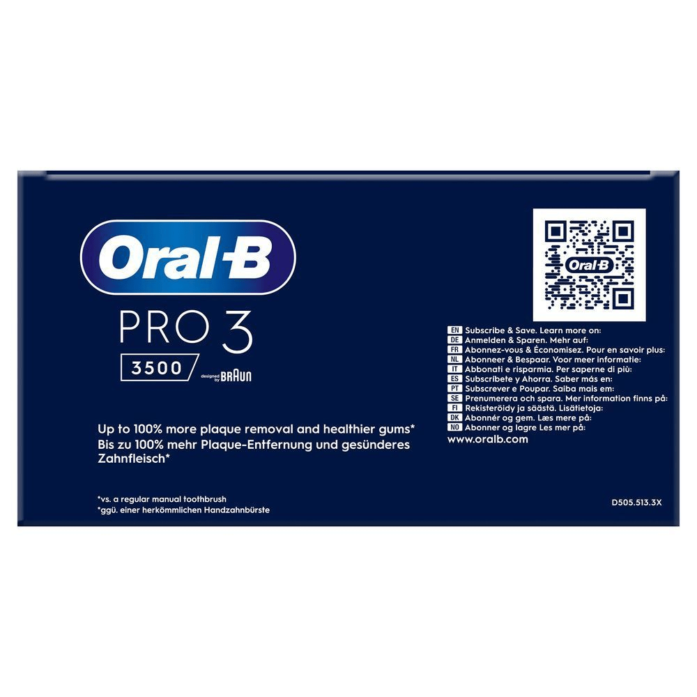 Bild: Oral-B PRO 3 3500 Elektrische Zahnbürste, Weiß 