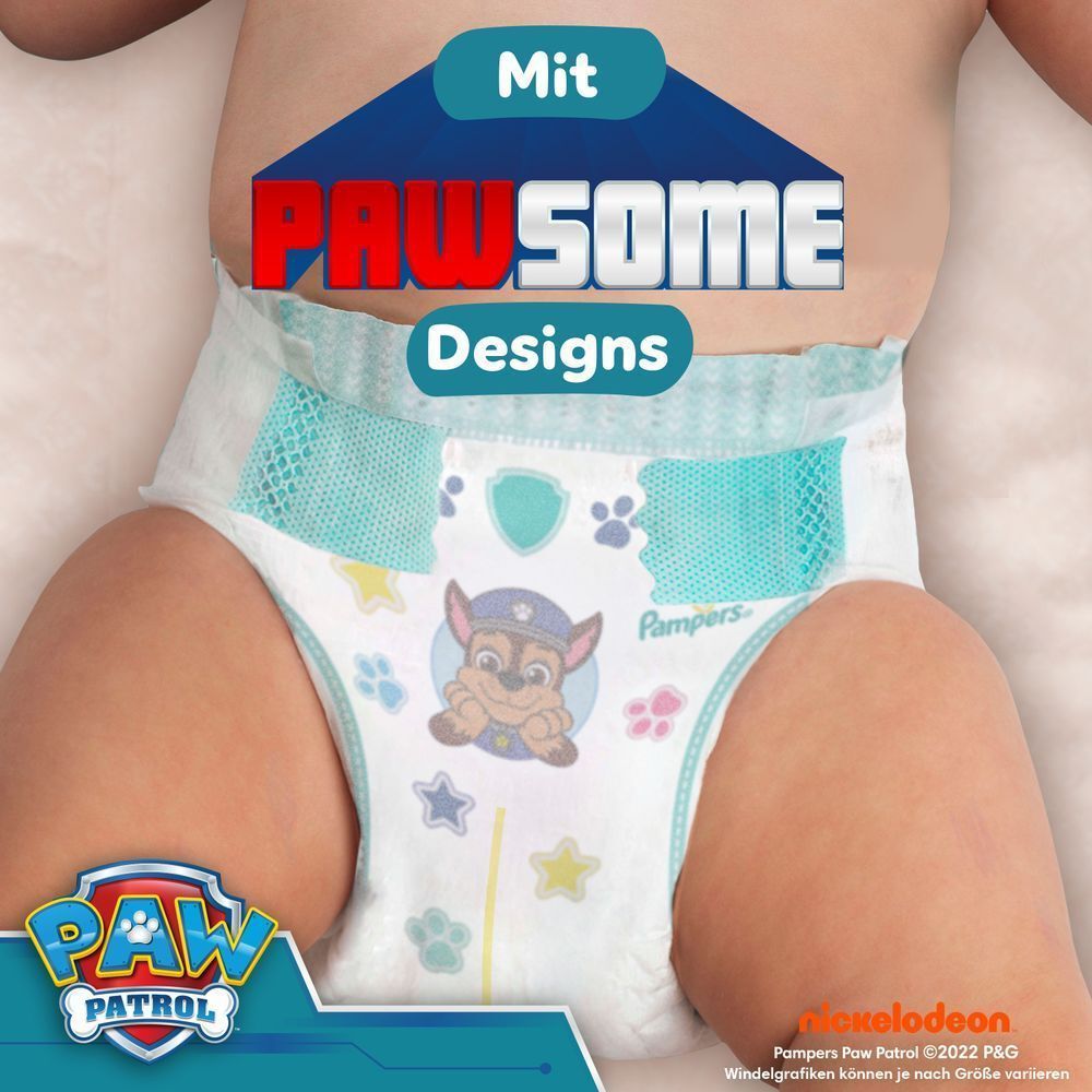 Bild: Pampers Baby-Dry Paw Patrol Edition Größe 4, 9kg-14kg, Monatsbox 