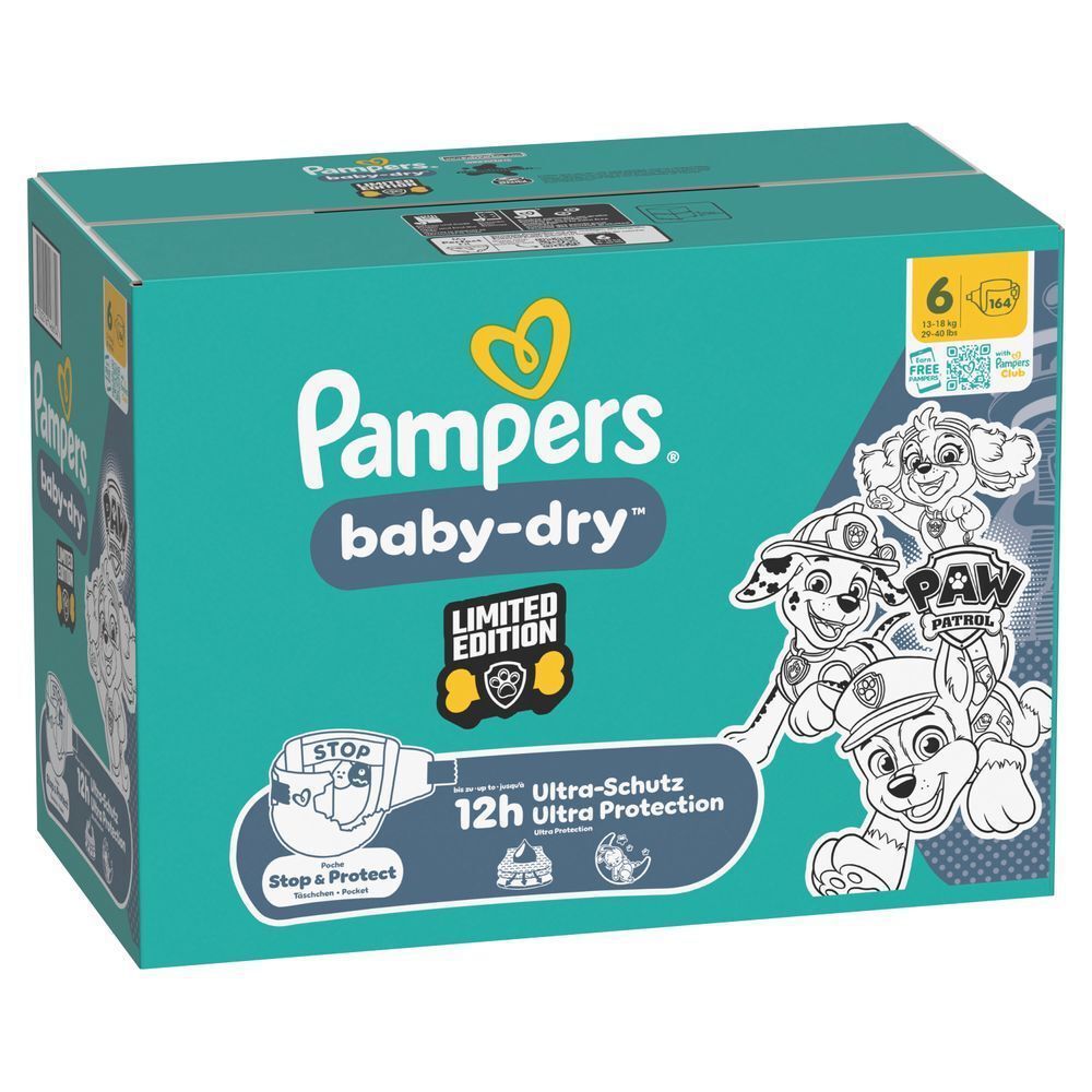 Bild: Pampers Baby-Dry Paw Patrol Edition Größe 6, 13kg-18kg, Monatsbox 