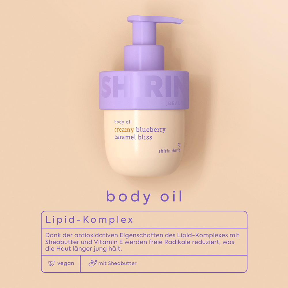 Bild: Shirin Beauty Körperöl Creamy Blueberry Caramel Bliss 